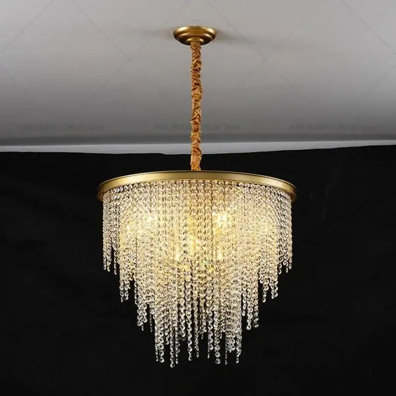 DecorBites™ Crystal Chandelier: 2024 Post-Modern Living Room Lighting