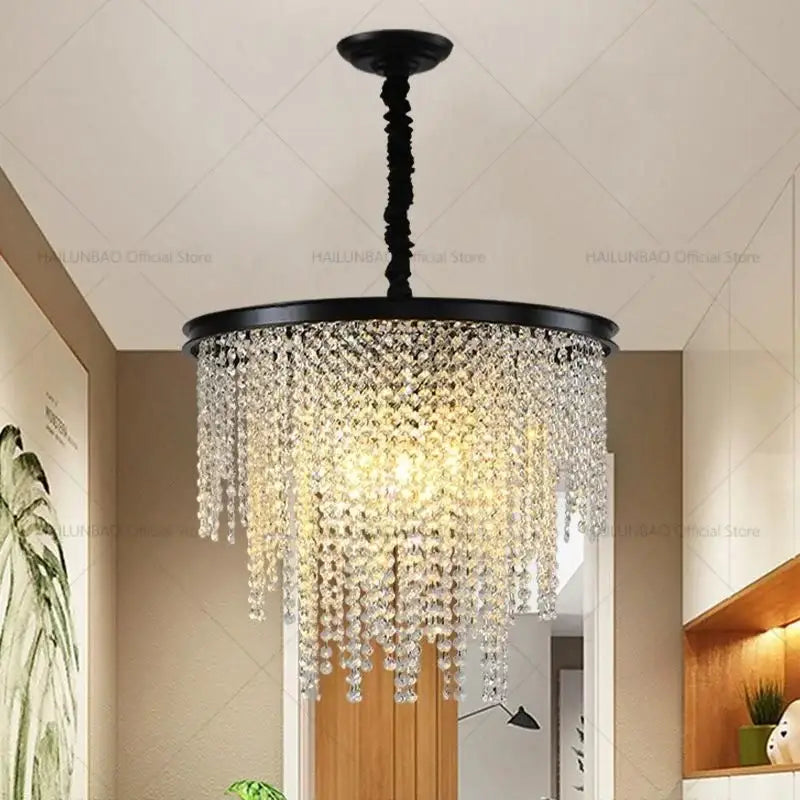 DecorBites™ Crystal Chandelier: 2024 Post-Modern Living Room Lighting