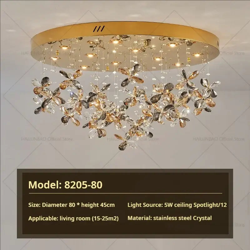 Postmodern gold decorbites crystal chandelier dining room butterfly light