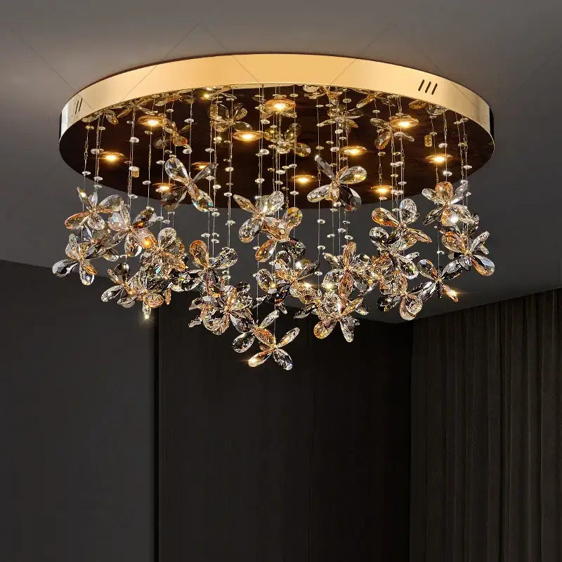 Postmodern gold decorbites crystal chandelier dining room butterfly light