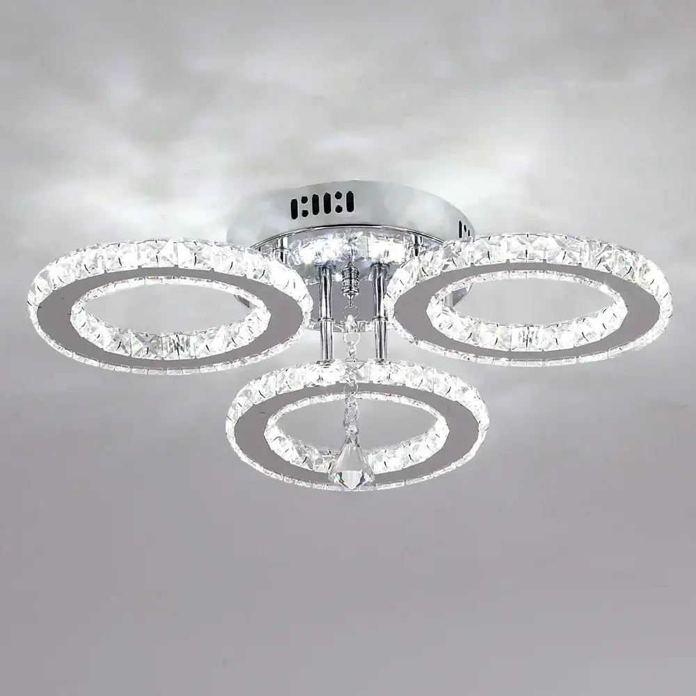Modern gold decorbites crystal chandelier 3 ring living room light