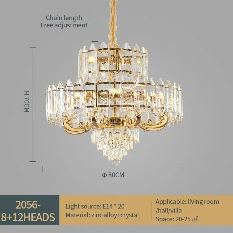 ثريا كريستال ديكور بايتس™: مصباح LED فاخر أمريكي لغرفة المعيشة وغرفة الطعام وغرفة النوم