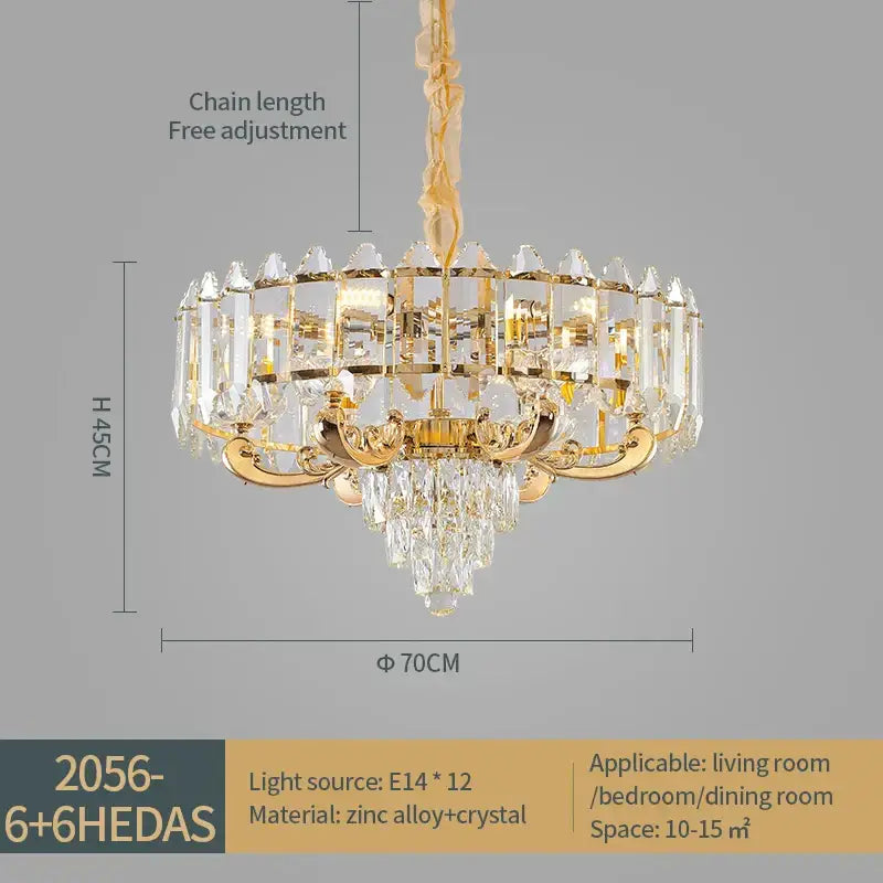 ثريا كريستال ديكور بايتس™: مصباح LED فاخر أمريكي لغرفة المعيشة وغرفة الطعام وغرفة النوم