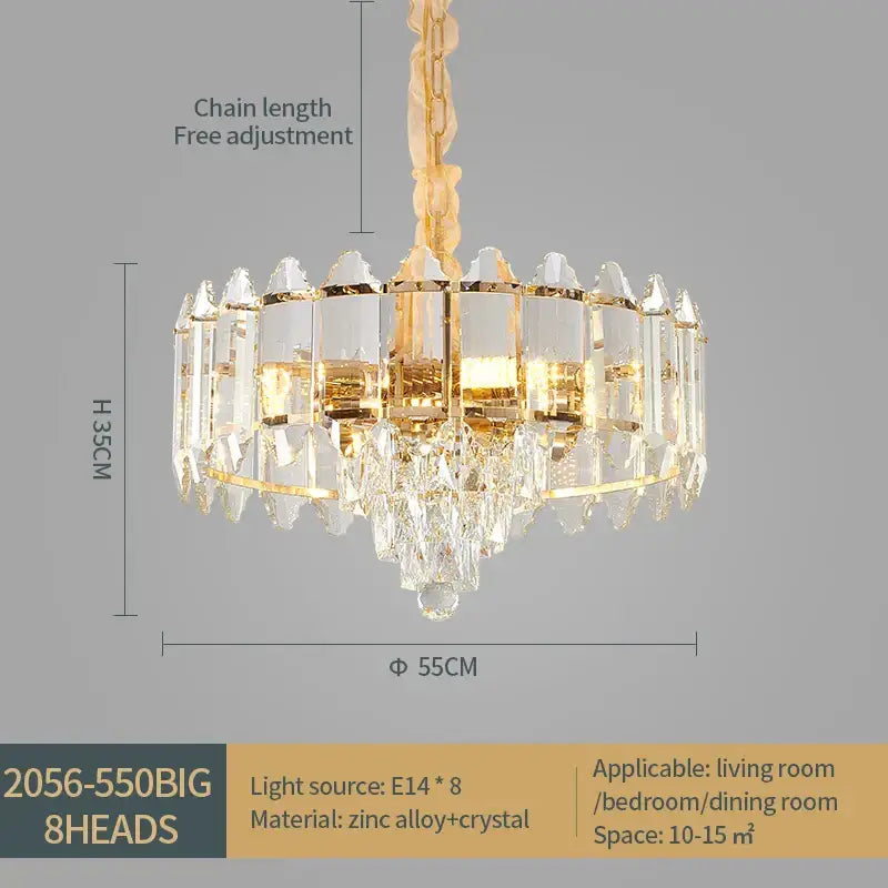 ثريا كريستال ديكور بايتس™: مصباح LED فاخر أمريكي لغرفة المعيشة وغرفة الطعام وغرفة النوم