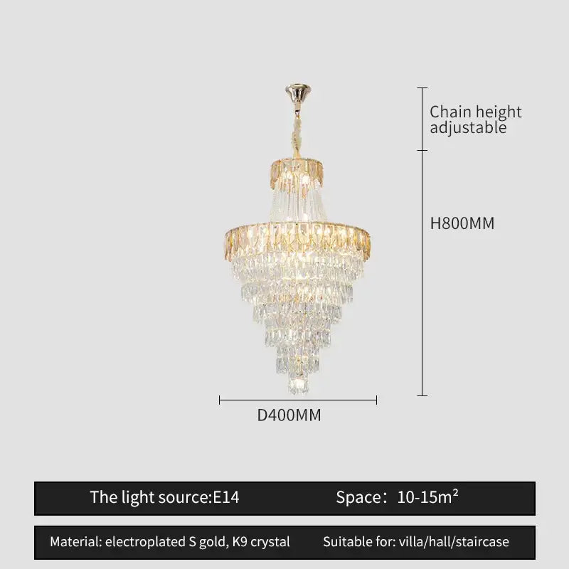 Elegant chrome multi tier crystal chandelier living room art