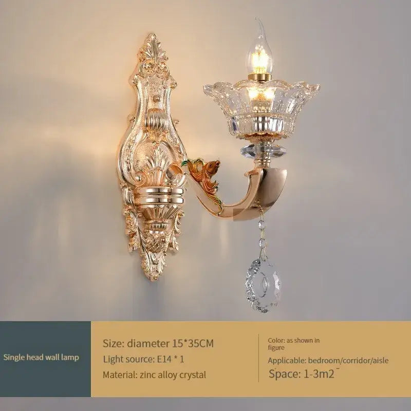Ornate gold crystal chandelier ceiling light for living room