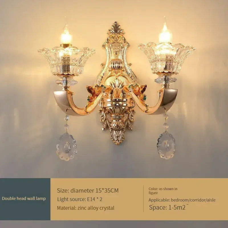 Ornate gold crystal chandelier ceiling light for living room