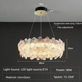 Pink & white petal crystal chandelier ceiling light for living room