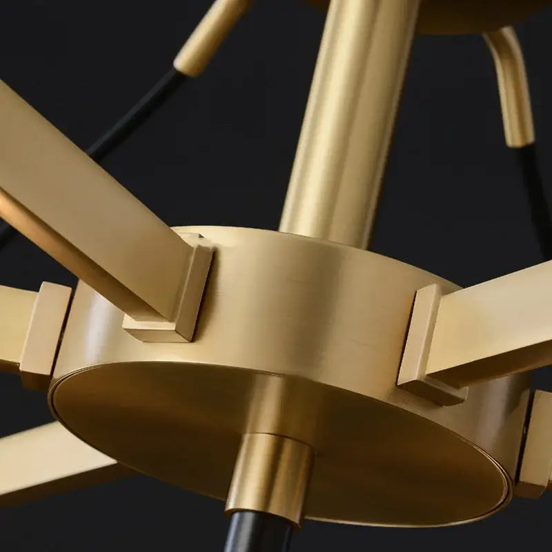 Modern gold geometric crystal chandelier ceiling light dining room