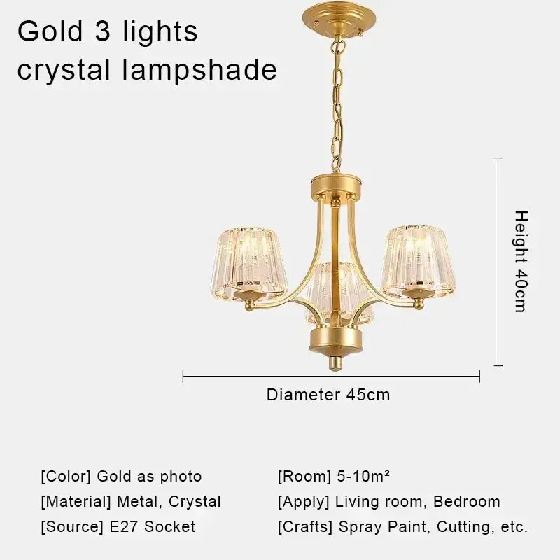 Modern gold decorbites crystal chandelier for living room dining space