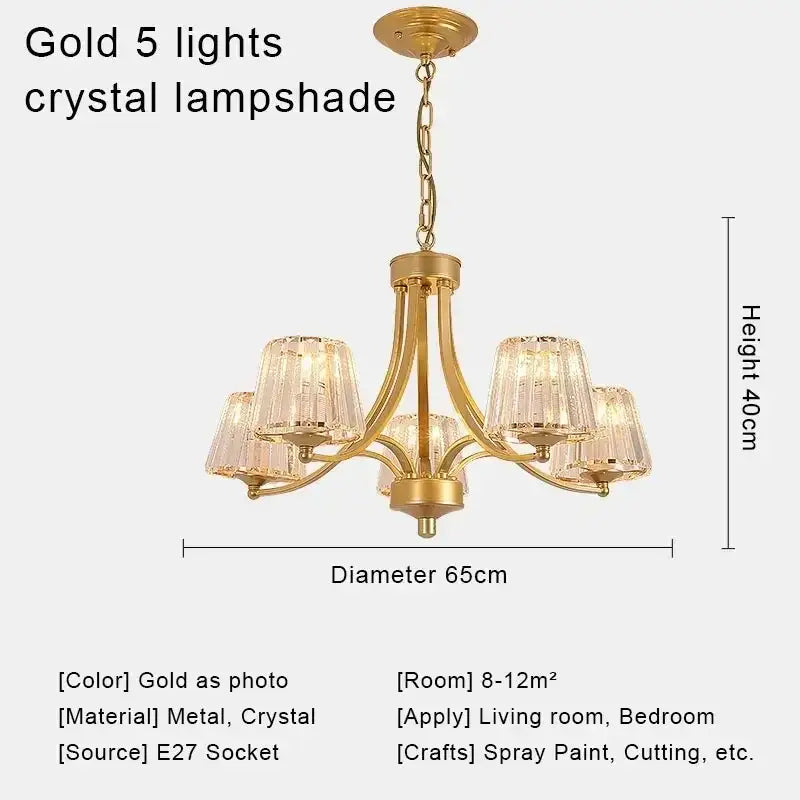 Modern gold decorbites crystal chandelier for living room dining space