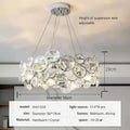 Modern chrome crystal pendant light fixture living room double ring