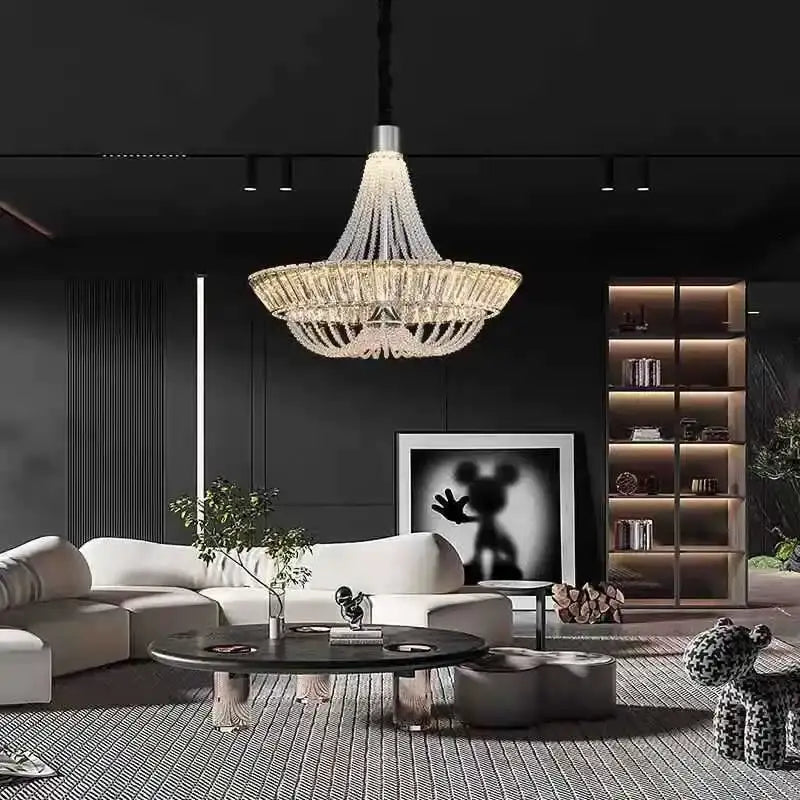 Modern chrome & gold decorbites crystal chandelier for living room