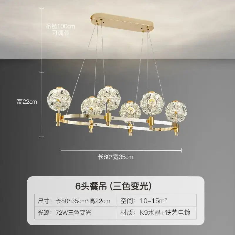 DecorBites™ Crystal Chandelier: Dandelion Design for Luxe Living Room, Dining, or Master Bedroom