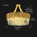 DecorBites™ Crystal Chandelier: Dimmable Gold/Black Stainless Steel Hanging Lamp