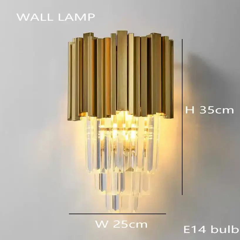 DecorBites™ Crystal Chandelier: Dimmable Gold/Black Stainless Steel Hanging Lamp