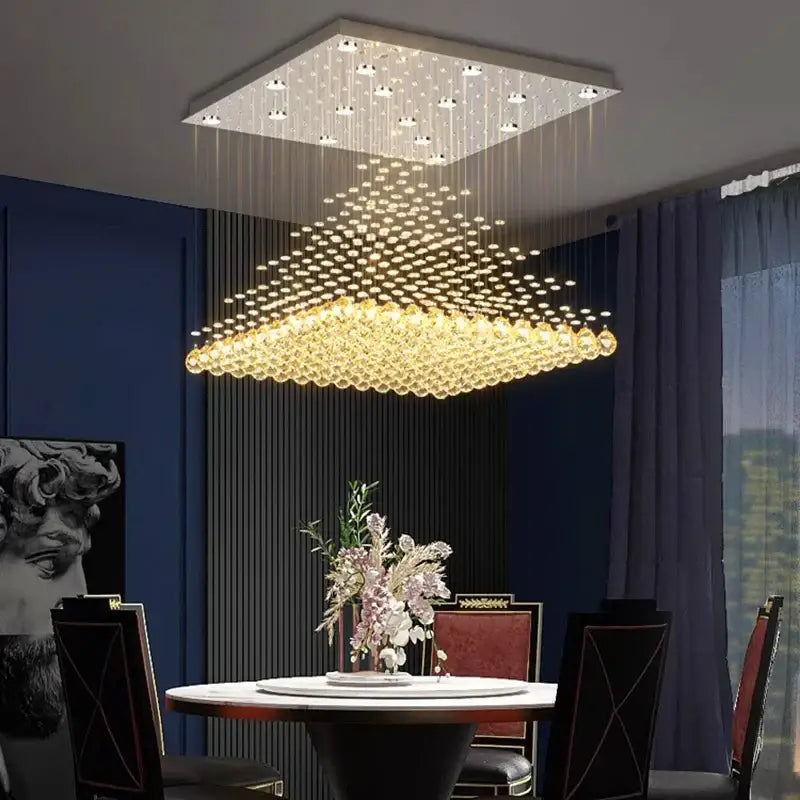 DecorBites™ Crystal Chandelier | Dining Room Pendant Light | Indoor Ceiling Fixture