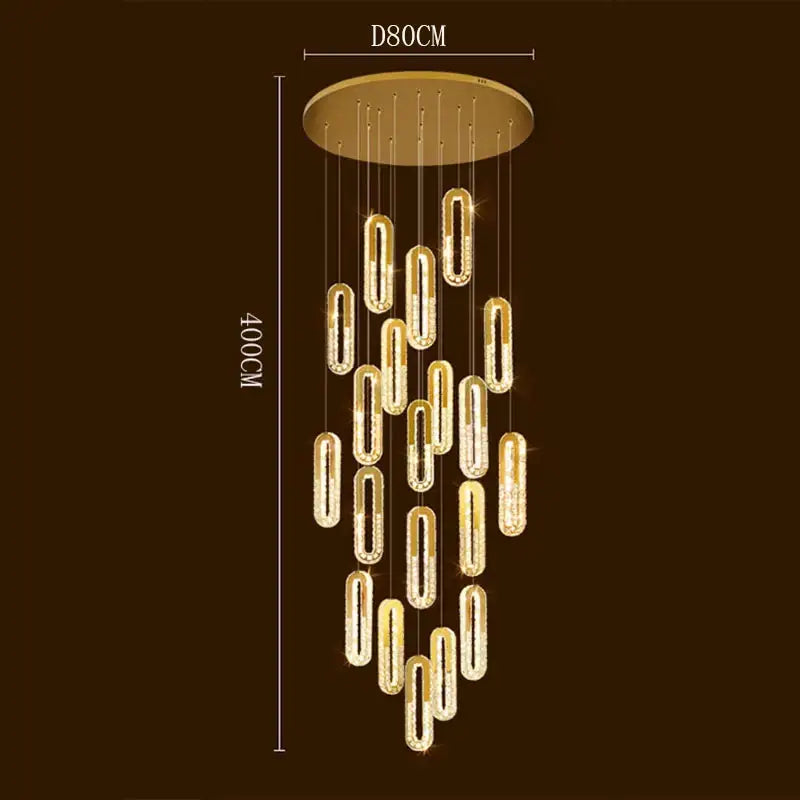 Modern gold crystal chandelier dining room pendant lights