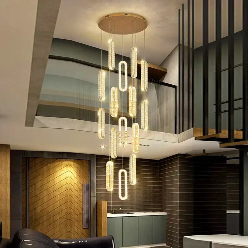 Modern gold crystal chandelier dining room pendant lights