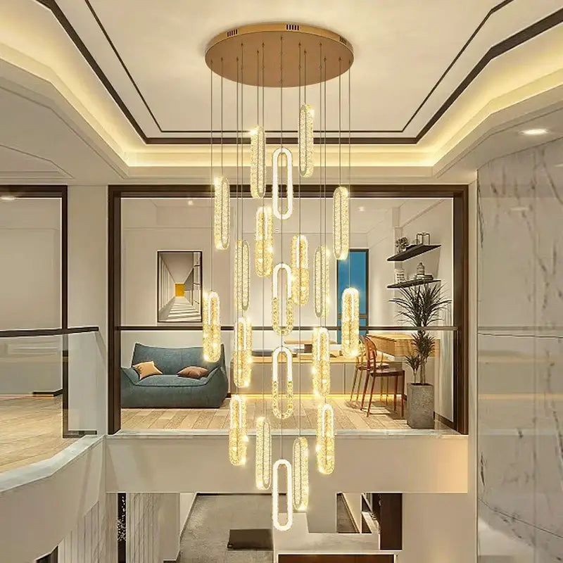 Modern gold crystal chandelier dining room pendant lights