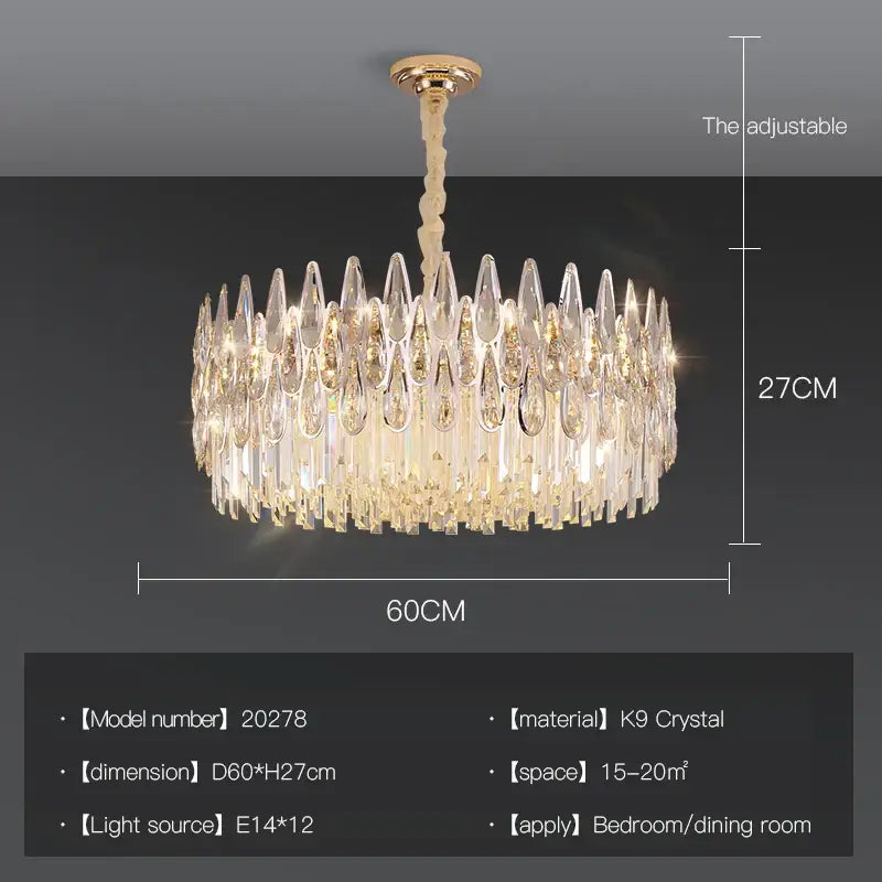 Post-modern luxury decorbites crystal chandelier for staircase