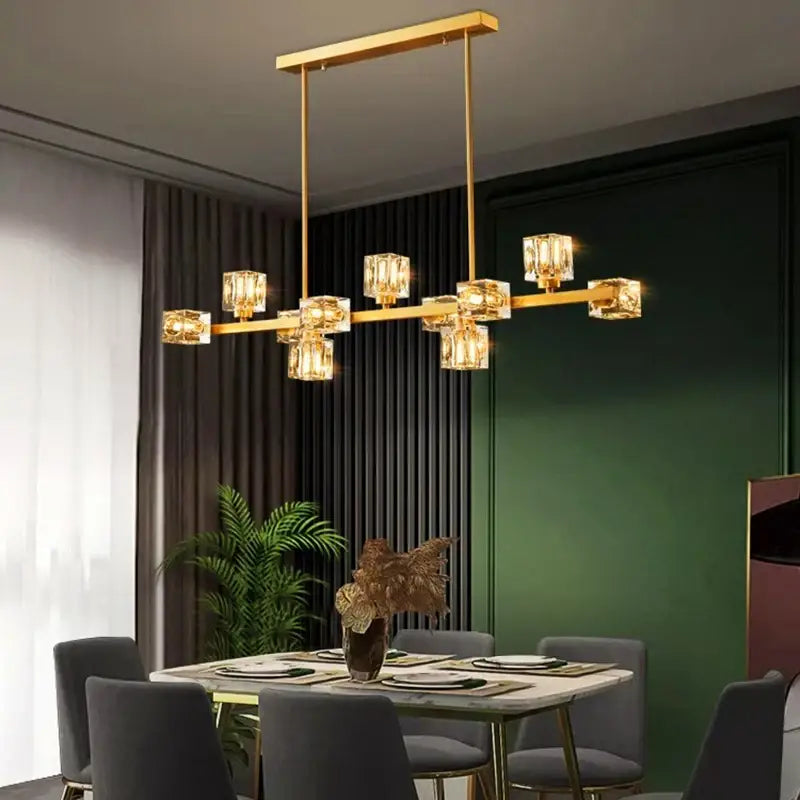DecorBites™ Crystal Chandelier: Elegant Ceiling Light for Living & Dining Room, Luxury Pendant Lamp