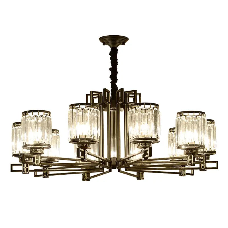 DecorBites™ Crystal Chandelier: Elegant Chinese Style Lighting for Living Room, Bedroom, and Study