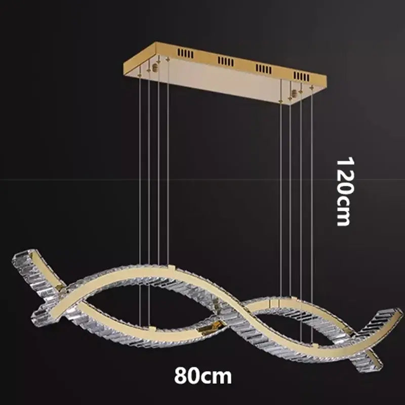 DecorBites™ Crystal Chandelier, Elegant Dining Room & Living Room Pendant Light