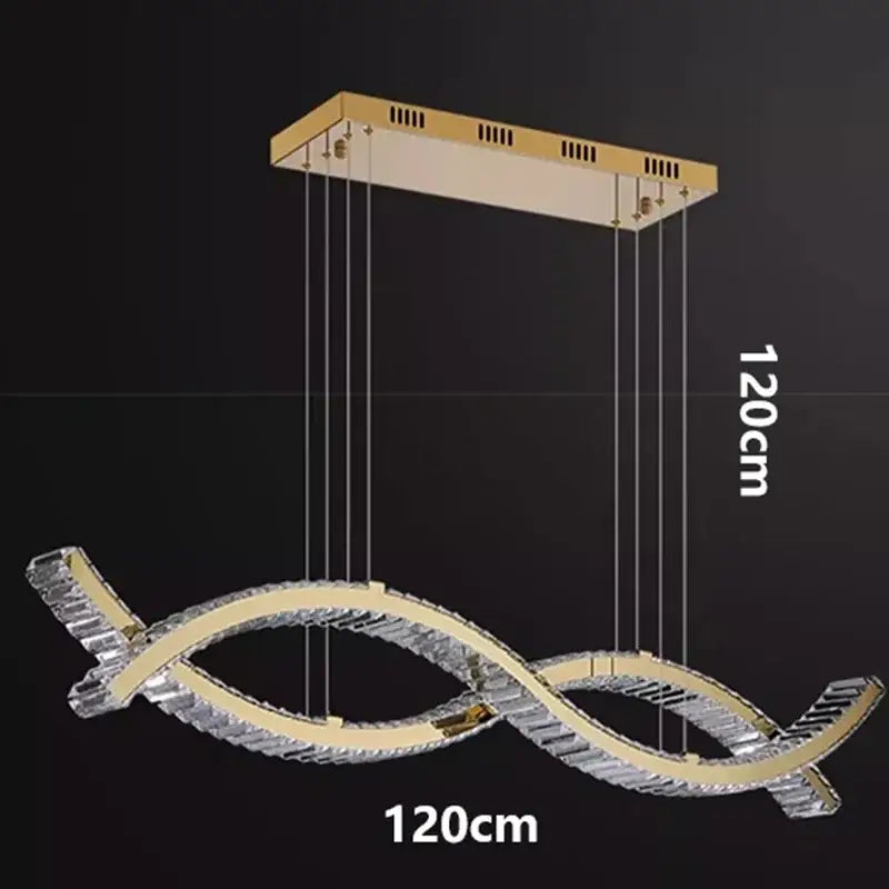 DecorBites™ Crystal Chandelier, Elegant Dining Room & Living Room Pendant Light
