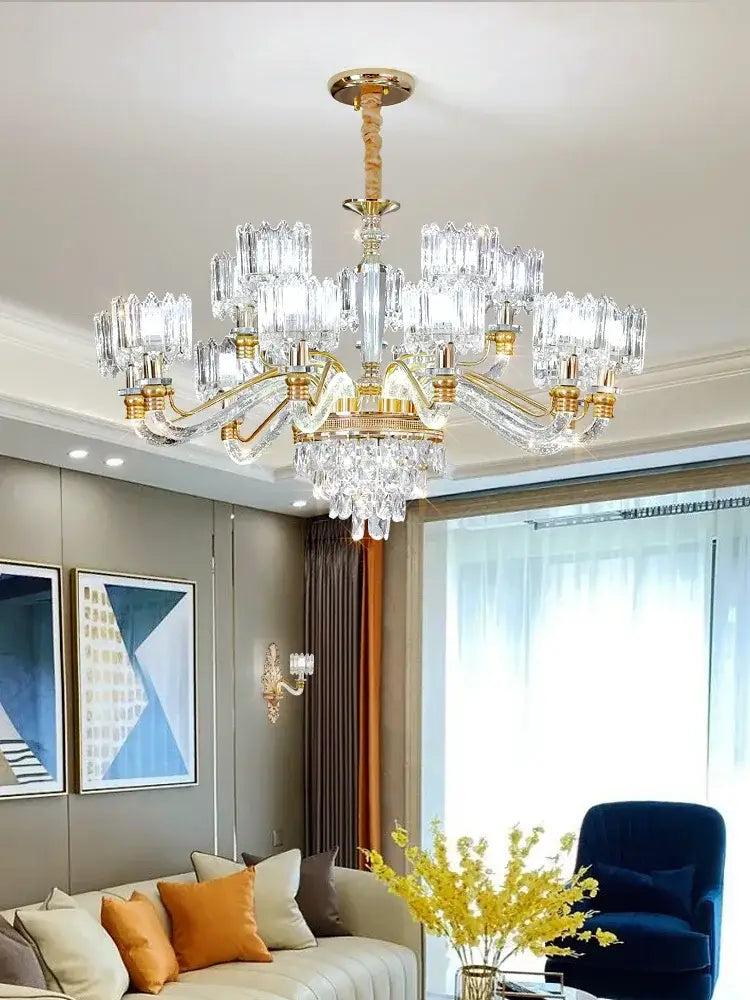 DecorBites™ ثريا كريستال: مصباح حديقة أوروبي أنيق لغرفة المعيشة وغرفة النوم