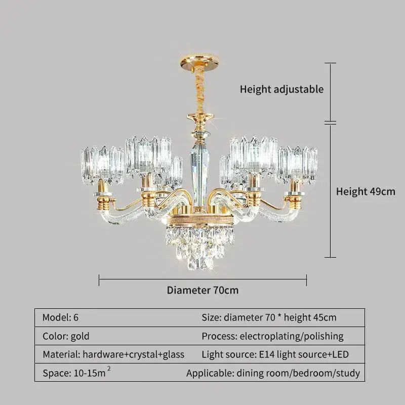 DecorBites™ ثريا كريستال: مصباح حديقة أوروبي أنيق لغرفة المعيشة وغرفة النوم