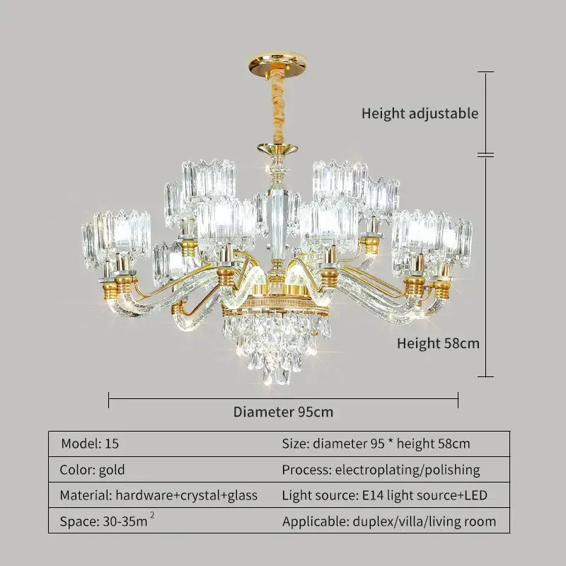 DecorBites™ ثريا كريستال: مصباح حديقة أوروبي أنيق لغرفة المعيشة وغرفة النوم