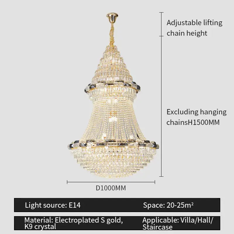 DecorBites™ Crystal Chandelier: Elegant European Luxury Lighting for Living Room, Restaurant, and Bedroom