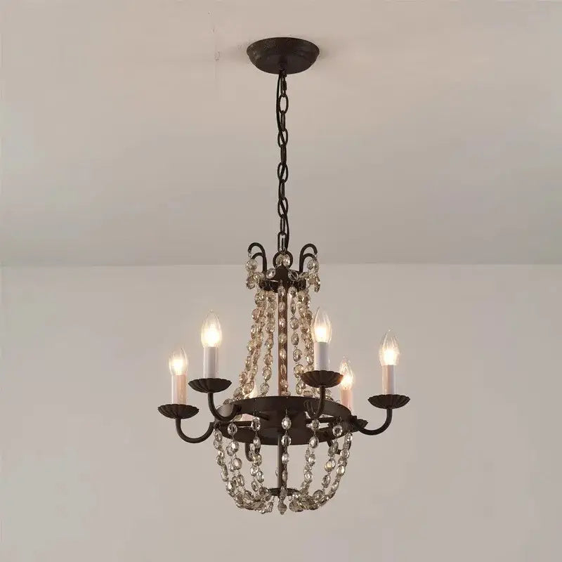 DecorBites™ Crystal Chandelier: Elegant Iron Art Pendant for Dining Room, Living Room, and More