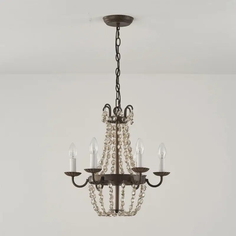 DecorBites™ Crystal Chandelier: Elegant Iron Art Pendant for Dining Room, Living Room, and More