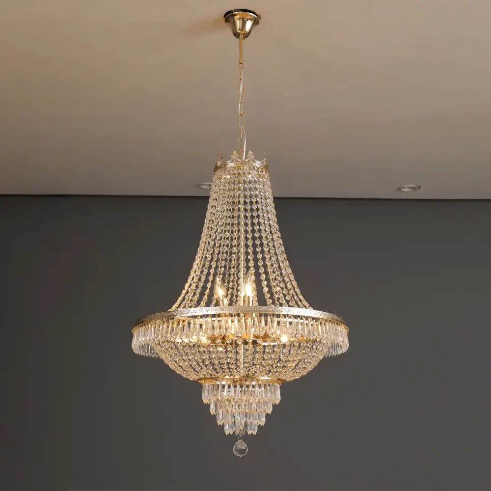 DecorBites™ Crystal Chandelier: Elegant LED Pendant for Luxury Living Spaces