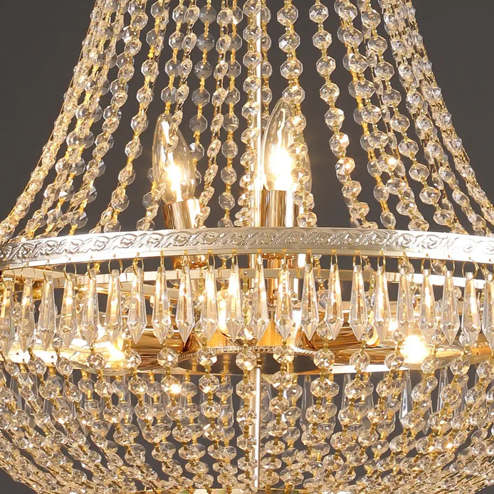 DecorBites™ Crystal Chandelier: Elegant LED Pendant for Luxury Living Spaces
