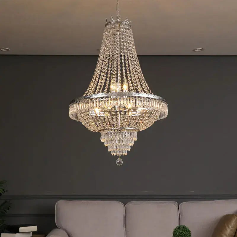 DecorBites™ Crystal Chandelier: Elegant LED Pendant for Luxury Living Spaces