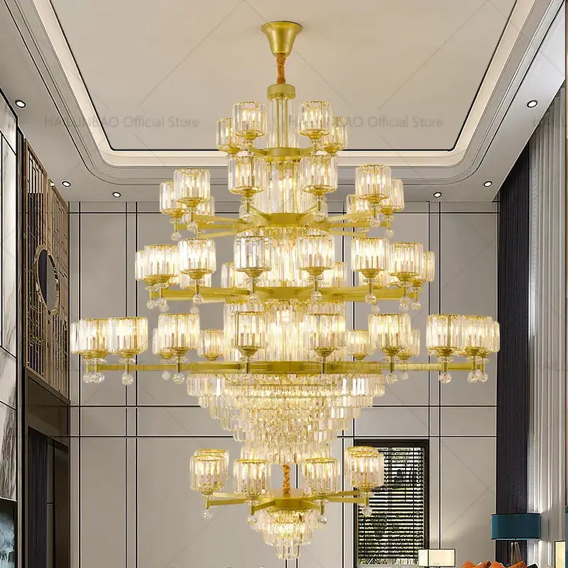 DecorBites™ Crystal Chandelier: Elegant Light Luxury Villa Bedroom Living Room Lamp