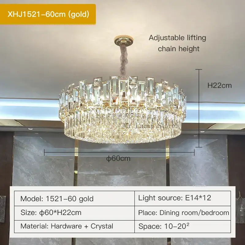 DecorBites™ Crystal Chandelier: Elegant Lighting for Home, Living Room, Bedroom, Kitchen