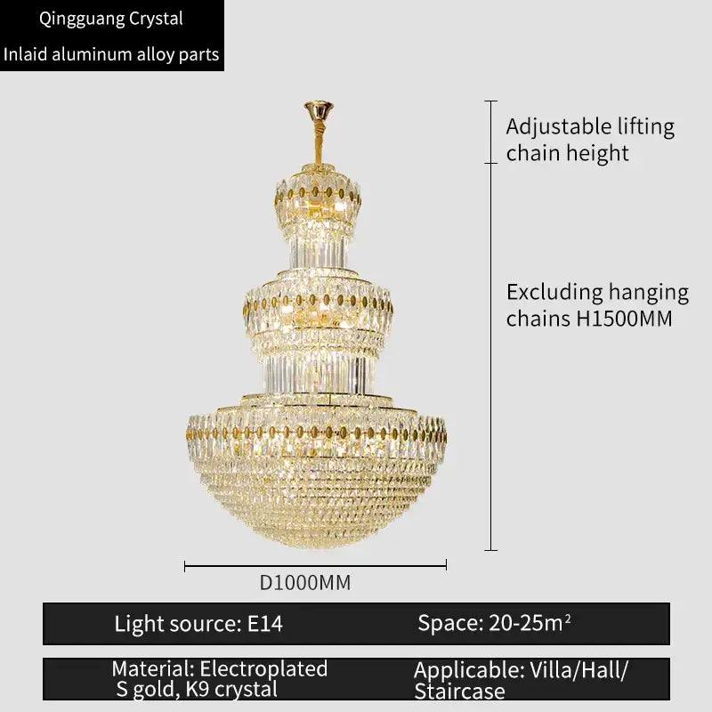 DecorBites™ Crystal Chandelier: Elegant Lighting for Home, Villa, Hotel Lobby