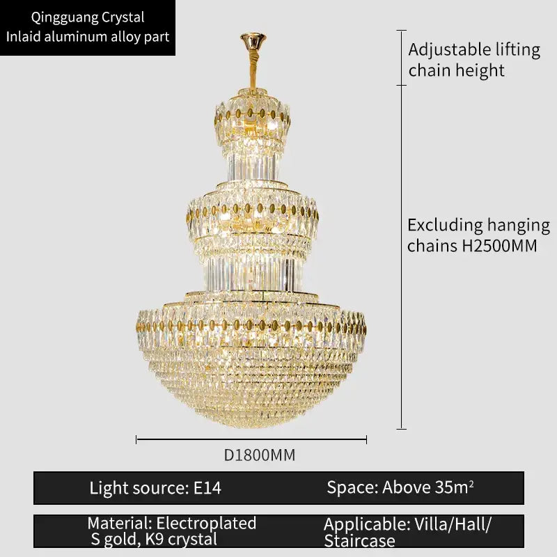 DecorBites™ Crystal Chandelier: Elegant Lighting for Home, Villa, Hotel Lobby