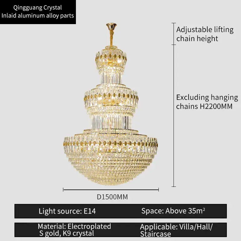 DecorBites™ Crystal Chandelier: Elegant Lighting for Home, Villa, Hotel Lobby