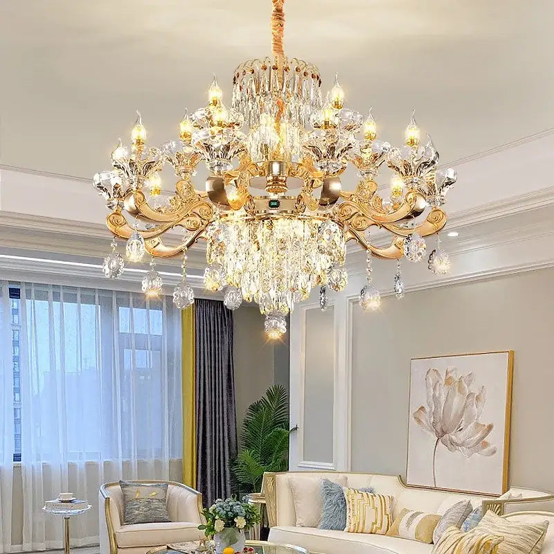 DecorBites™ Crystal Chandelier: Elegant Lighting for Living Room, Dining Room, Bedroom, and Hotel