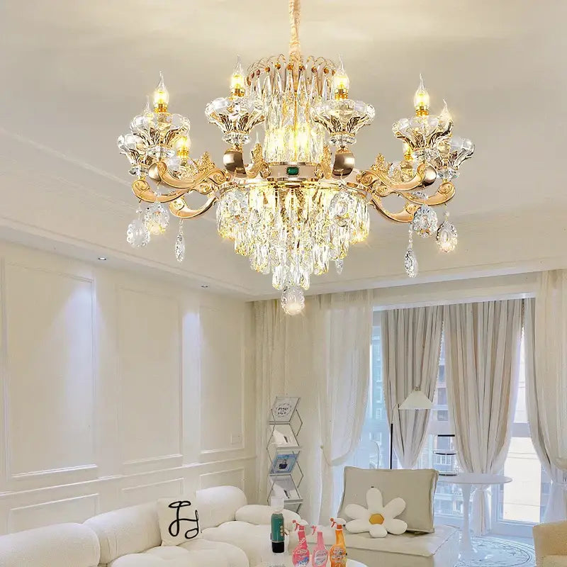 DecorBites™ Crystal Chandelier: Elegant Lighting for Living Room, Dining Room, Bedroom, and Hotel