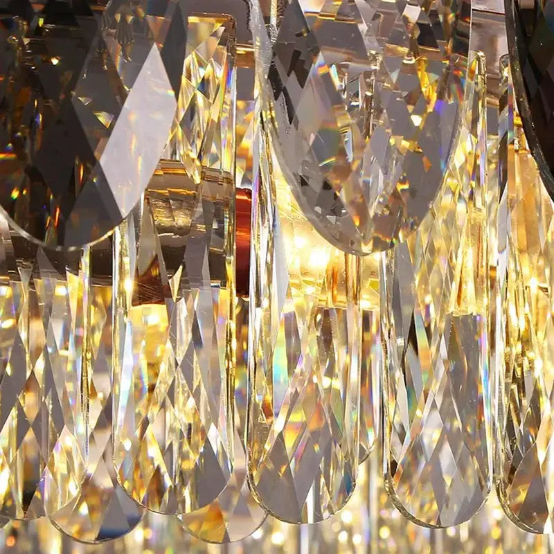 DecorBites™ Crystal Chandelier: Elegant Living Room & Bedroom Pendant Light