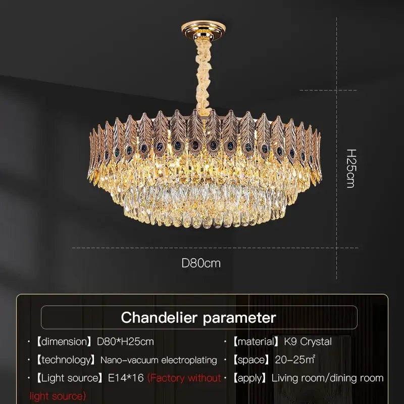DecorBites™ Crystal Chandelier: Elegant & Modern Bedroom & Living Room Lighting