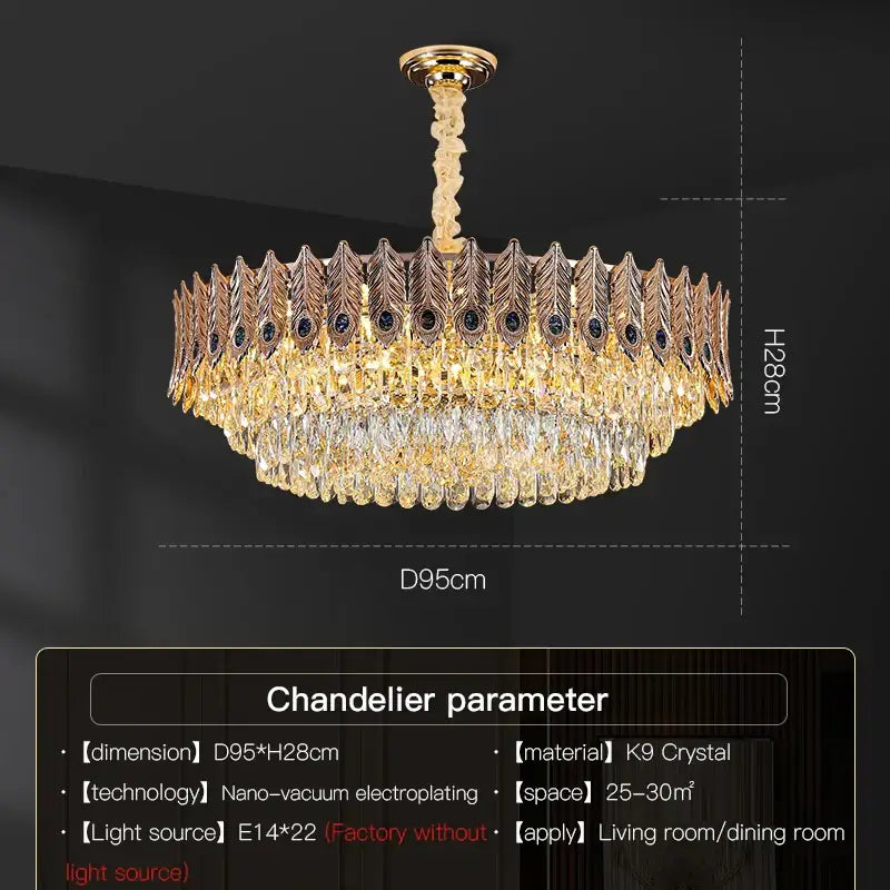 DecorBites™ Crystal Chandelier: Elegant & Modern Bedroom & Living Room Lighting