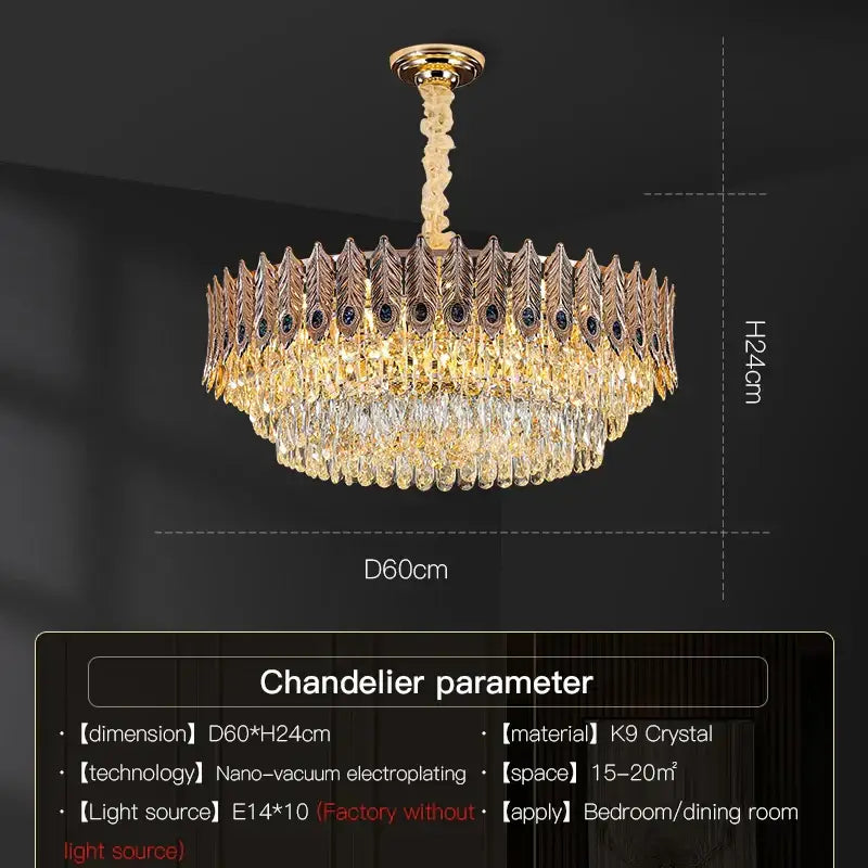 DecorBites™ Crystal Chandelier: Elegant & Modern Bedroom & Living Room Lighting