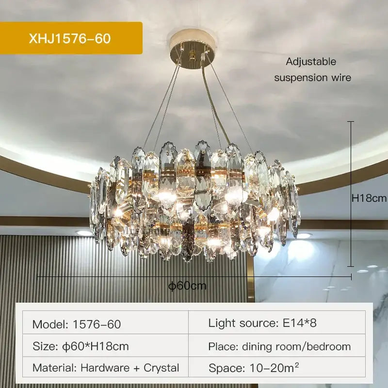 DecorBites™ ثريا كريستال: تصميم نورديك أنيق لغرفة المعيشة، الطعام، وغرفة النوم